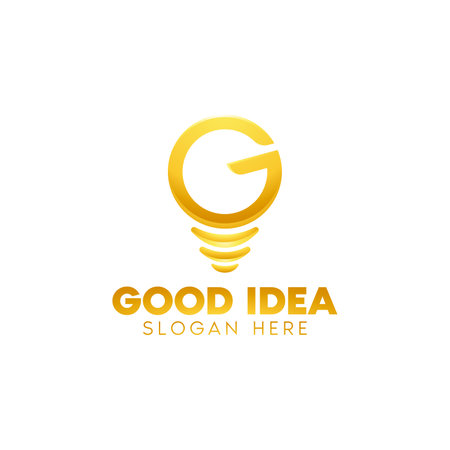 Letter G Lamp Logo Vector Designのイラスト素材