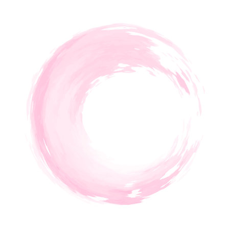 Watercolor Frame Brush Vector with Circle or Circular Shape and Abstract Styleのイラスト素材