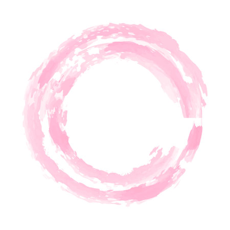 Watercolor Frame Brush Vector with Circle or Circular Shape and Abstract Styleのイラスト素材