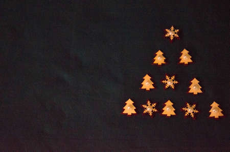 christmas star on black backgroundの写真素材