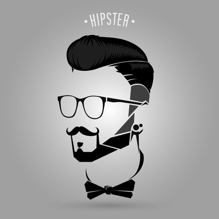 silhouette black hipster men trend symbol designのイラスト素材