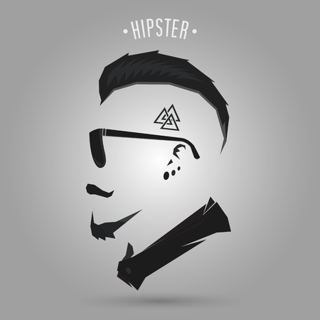 Hipster man with punk hair style designのイラスト素材