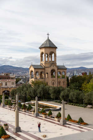Entrance to Holy Trinity Cathedral of Tbilisi, Georgia 9/10/2019のeditorial素材