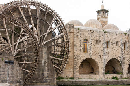 The Norias of Hama, Syria ancient waterwheels used to lift water for irrigation