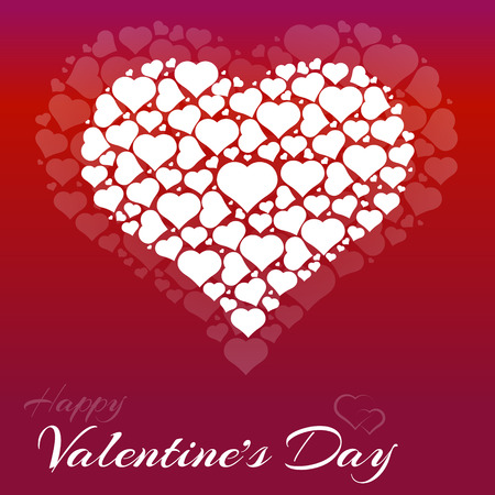 Valentines day heart with text and small hearts on light backgroundのイラスト素材