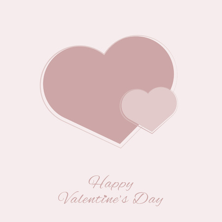 Red heart, love, Valentines day heart with text on light pink backgroundのイラスト素材