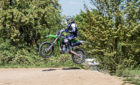 Motocross racer in action on a track in Germanyのeditorial素材