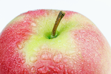 delicious red apple on white backgroundの写真素材