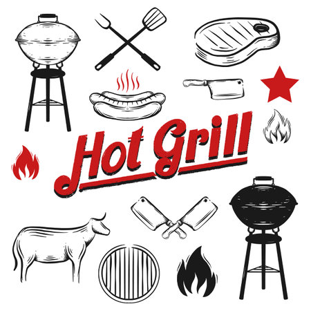 Grill Bar steak houseのイラスト素材