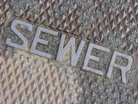 Sewer Grating/Manhole Cover Diagonal Macroの写真素材