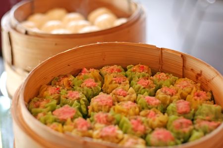 Steamed dumpling dim sum, Traditional chinese cuisineの写真素材