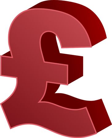 United Kingdom Pound Sterling Currency symbol isometric illustrationの写真素材