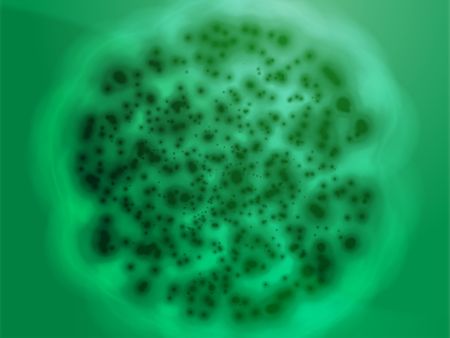Illustration of bacterial cell growth diseased cellular material