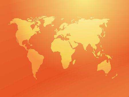 Map of the world illustration, with abstract curved linesの写真素材