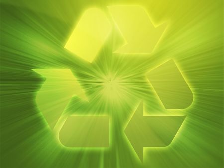 Recycling eco symbol illustration on abstract designの写真素材