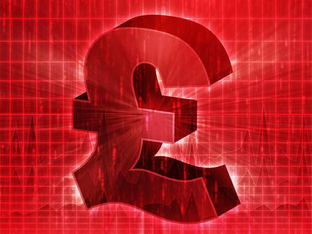 British Pound currency symbol over financial chart diagramの写真素材