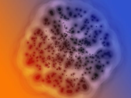 Illustration of bacterial cell growth diseased cellular material