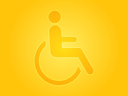 Handicap symbol illustration icon of wheelchair clipartの写真素材