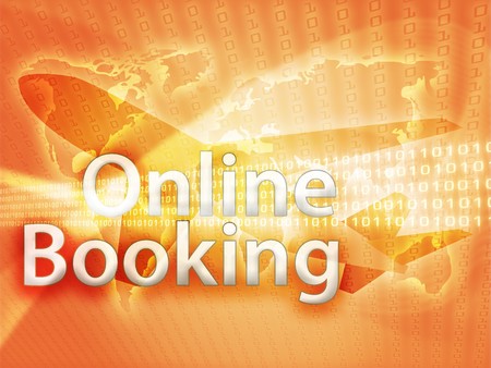 Online travel, illustration of electronic booking reservationの写真素材