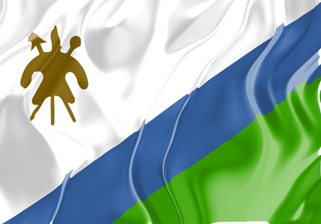 Flag of Lesotho, national country symbol illustrationの写真素材