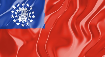 Flag of Myanmar, national country symbol illustrationの写真素材