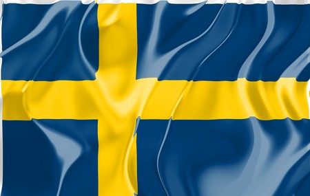 Flag of Sweden, national country symbol illustrationの写真素材