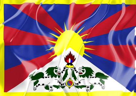 Flag of Tibet, national country symbol illustrationの写真素材