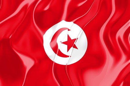 Flag of Tunisia, national country symbol illustrationの写真素材