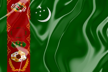 Flag of Turkmenistan, national country symbol illustrationの写真素材