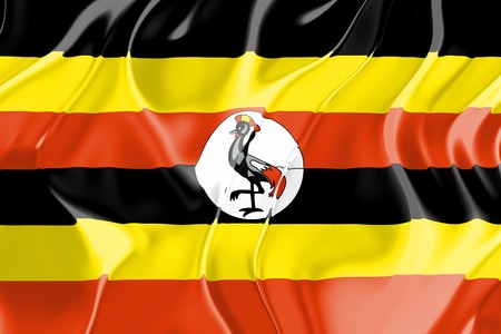 Flag of Uganda, national country symbol illustrationの写真素材