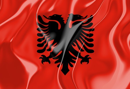 Flag of Albania, national country symbol illustrationの写真素材