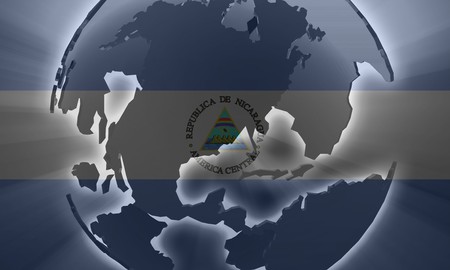 Flag of Nicaragua, national country symbol illustrationの写真素材