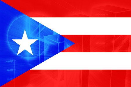 Flag of Puerto Rico, national country symbol illustrationの写真素材
