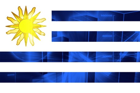 Flag of Uruguay, national country symbol illustrationの写真素材