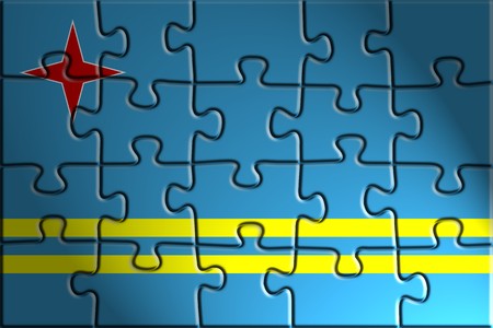 Flag of Aruba, national country symbol illustrationの写真素材