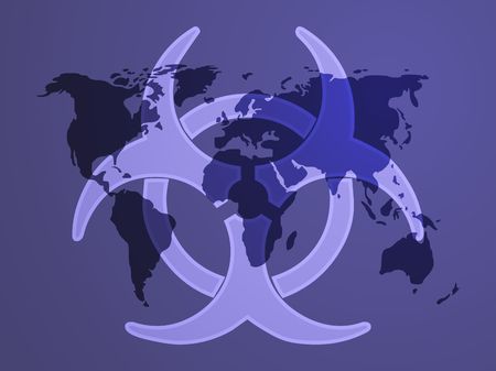 Biohazard sign, warning alert for hazardous bio materialsの写真素材