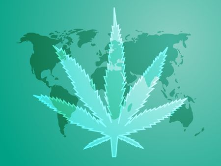 Marijuana cannabis leaf illustration, abstract symbol designの写真素材