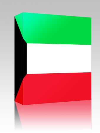 Software package box Flag of Kuwait, national country symbol illustrationの写真素材