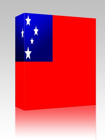 Software package box Flag of Samoa, national country symbol illustrationの写真素材