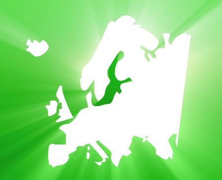 Map of Europe illustration, glowing shining light appearanceの写真素材
