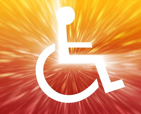 Handicap symbol illustration icon of wheelchair clipartの写真素材