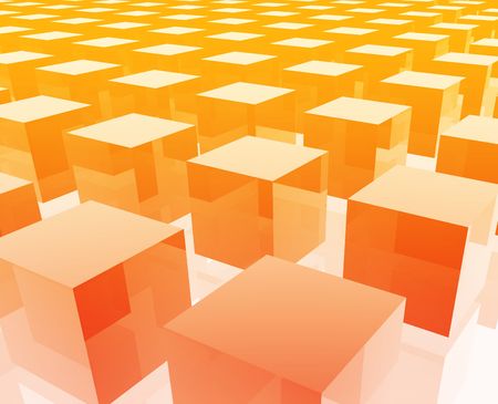 Cubes grid illustration glossy metal style isolatedの写真素材
