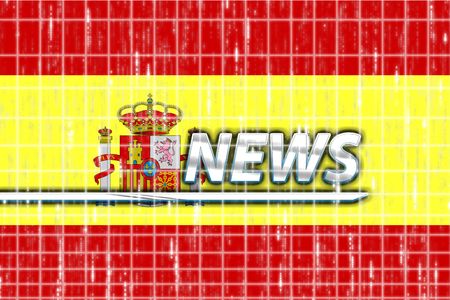 News information splash Flag of Spain, national country symbol illustrationの写真素材