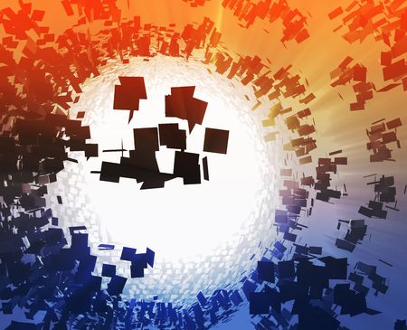 Abstract background illustration of shattered exploding geometric shapesの写真素材