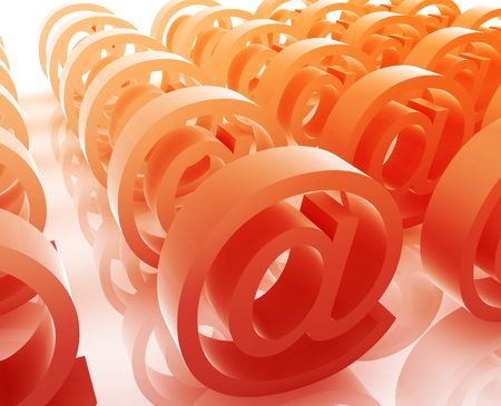 The At internet symbol illustration many in groupの写真素材