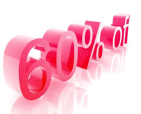 Sixty Percent discount, retail sales promotion announcement illustration