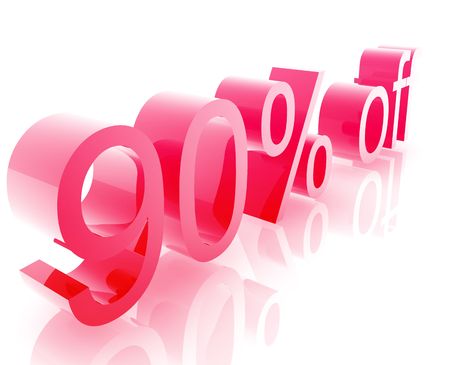 Ninety Percent discount, retail sales promotion announcement illustrationの写真素材