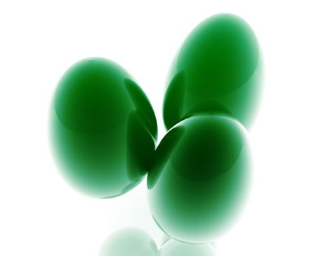 Easter eggs illustration glossy metal style isolatedの写真素材