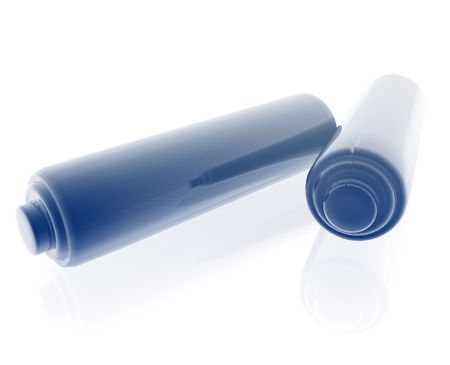 Batteries, AA size,  illustration glossy metal style isolatedの写真素材