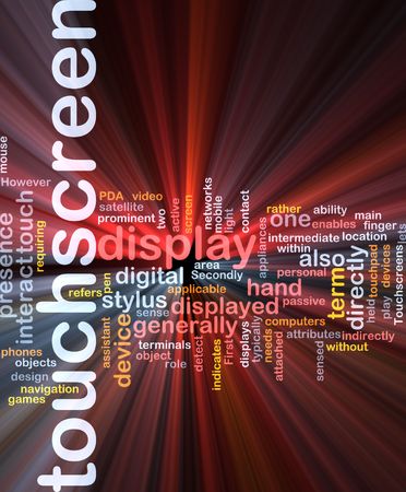 Word cloud concept illustration of touchscreen technologyの写真素材
